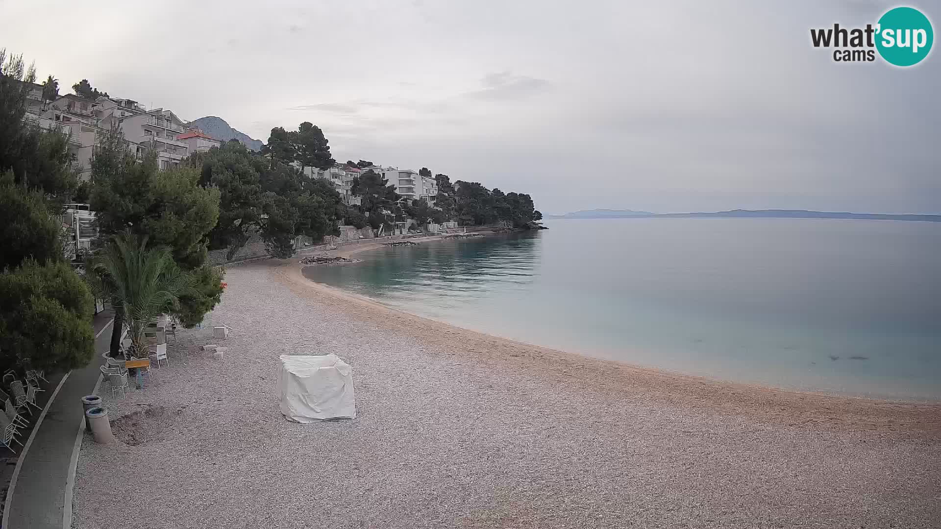 Webcam Spiaggia Lučica Brela – Vista live sulla costa adriatica