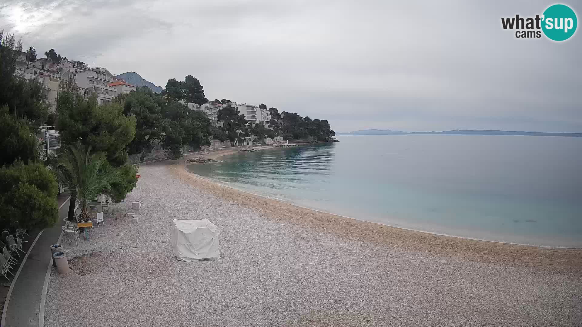 Spletna kamera Plaža Lučica Brela – Pogled v živo na Jadransko obalo