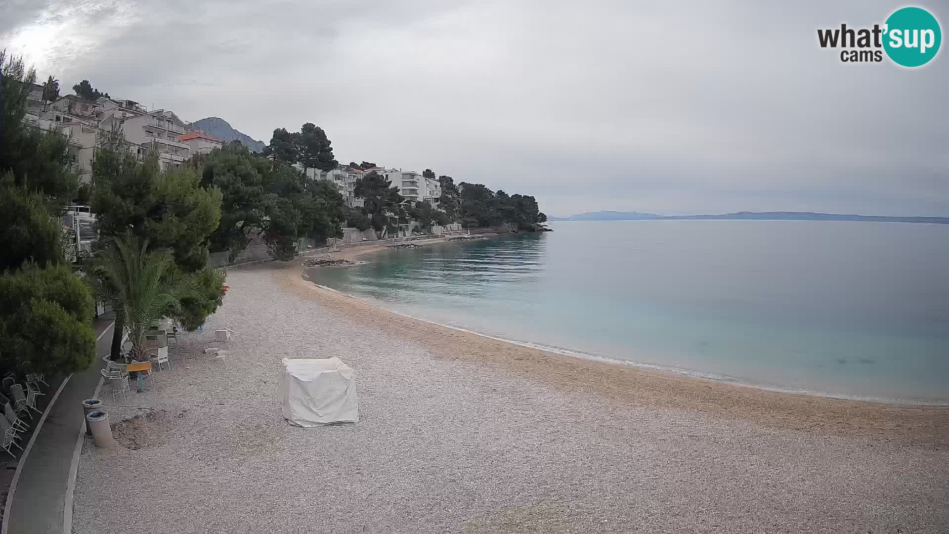 Webcam Playa Lučica Brela – Vista en directo de la costa adriática