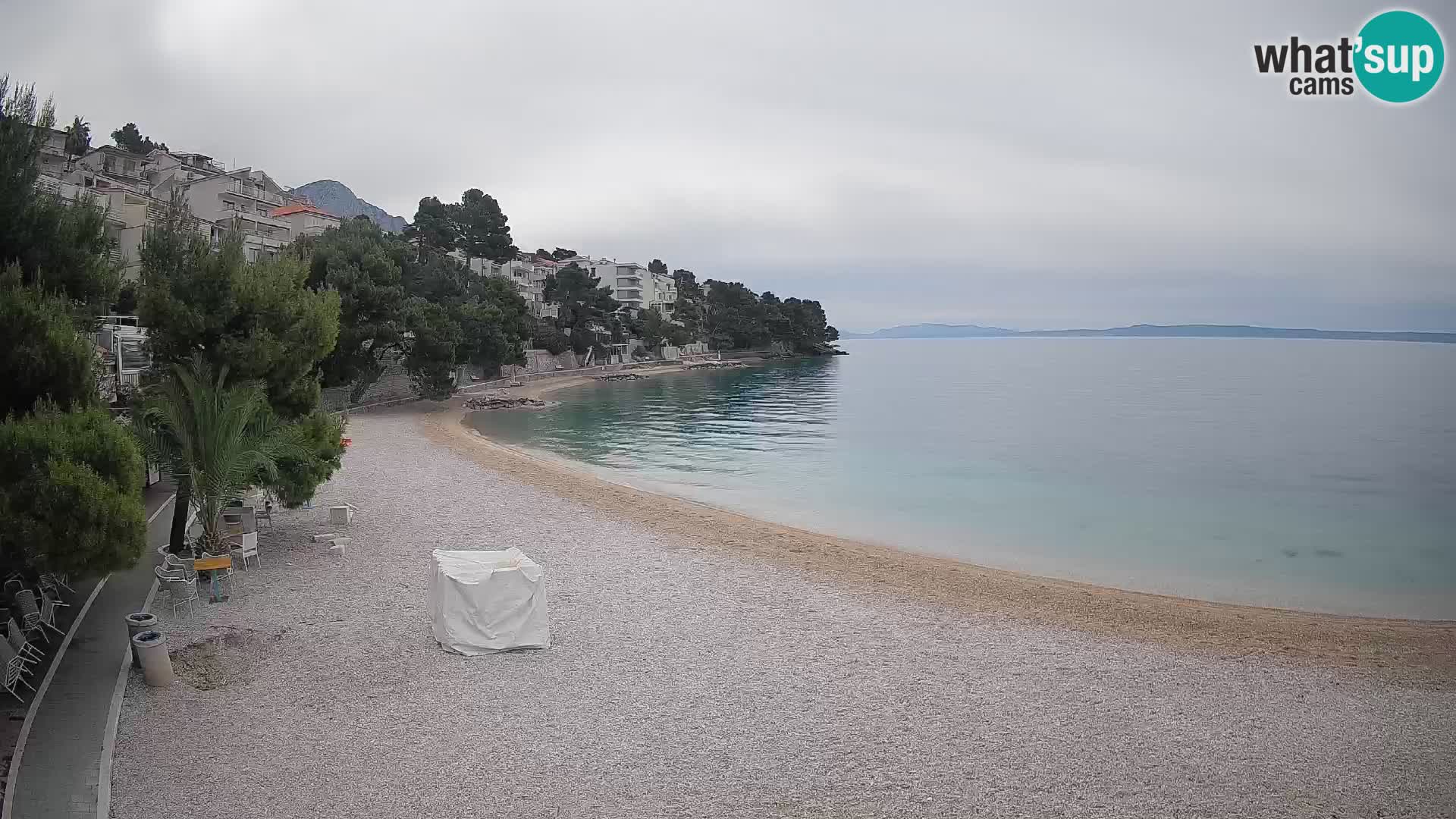 Webcam Plage Lučica Brela – Vue en direct sur la côte adriatique