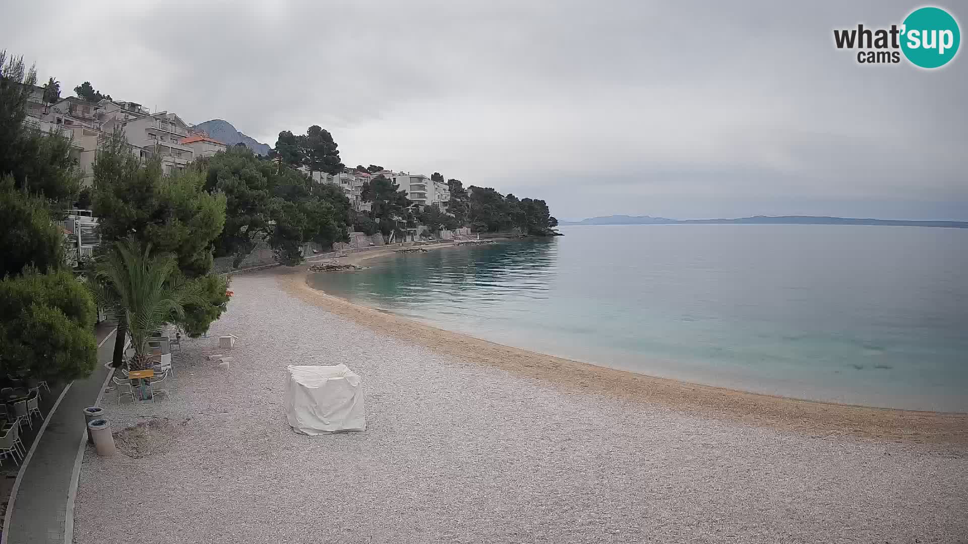 Webcam Lučica Strand Beach Brela – Liveblick von der Adriaküste