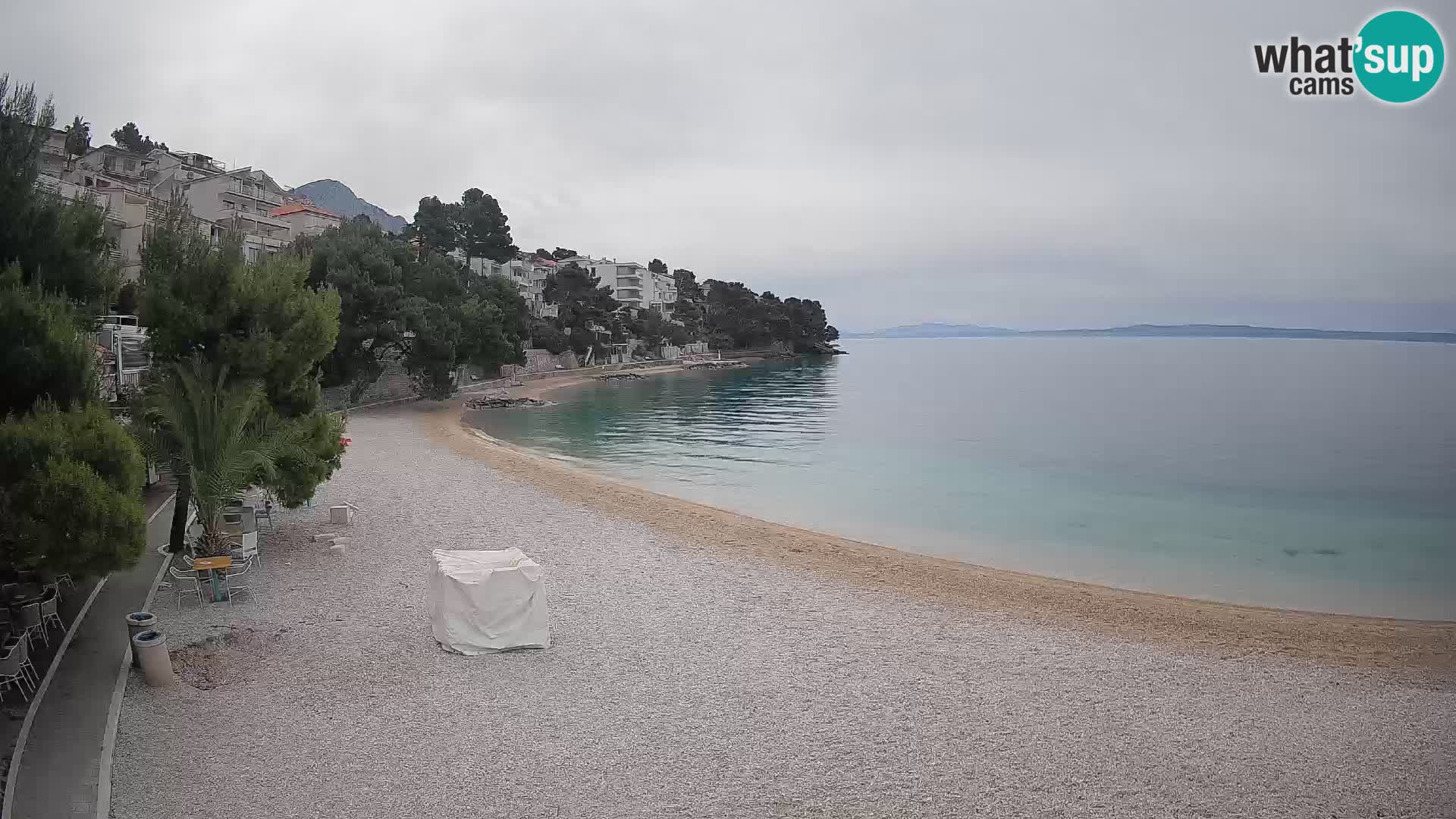 Webcam Plage Lučica Brela – Vue en direct sur la côte adriatique