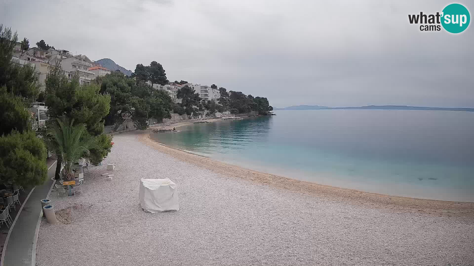 Webcam Spiaggia Lučica Brela – Vista live sulla costa adriatica