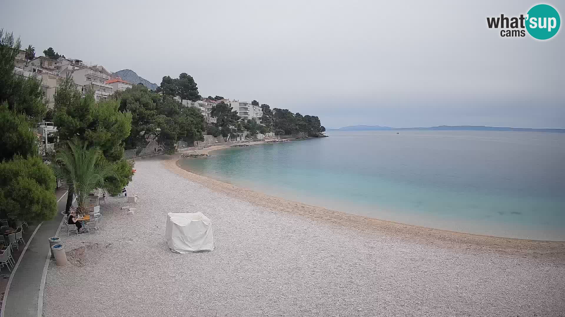 Web kamera Plaža Lučica Brela – Pogled uživo na jadransku obalu
