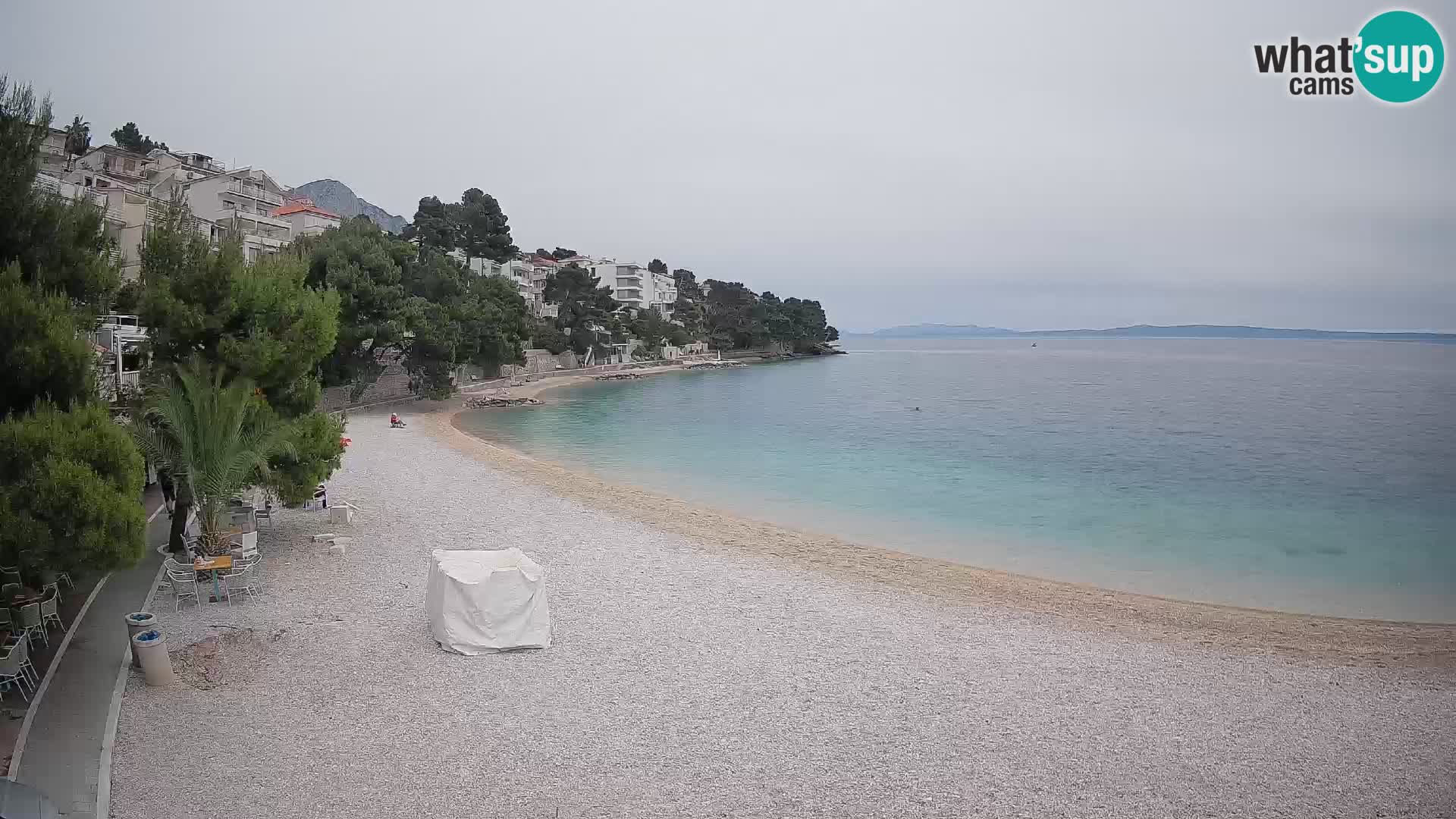 Webcam Lučica Strand Beach Brela – Liveblick von der Adriaküste