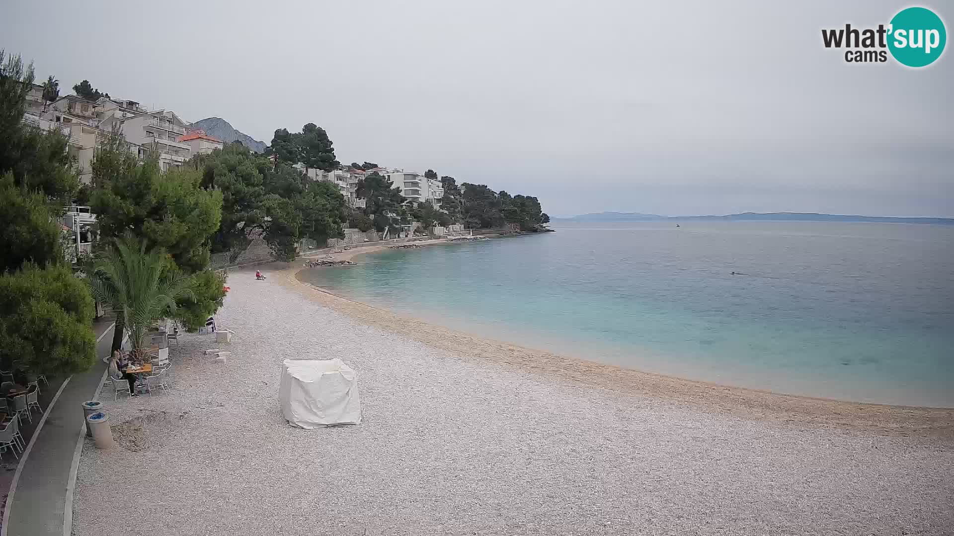 Webcam Lučica Strand Beach Brela – Liveblick von der Adriaküste