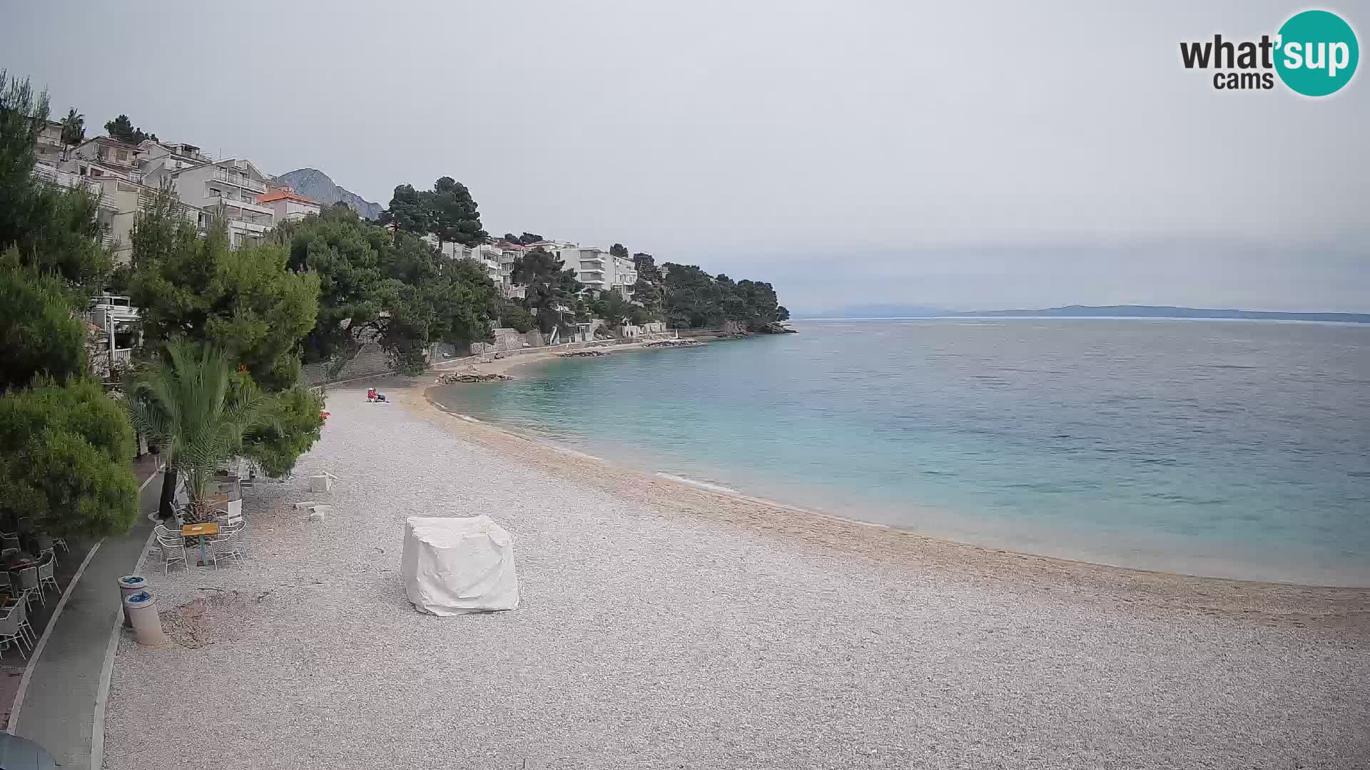Webcam Plage Lučica Brela – Vue en direct sur la côte adriatique