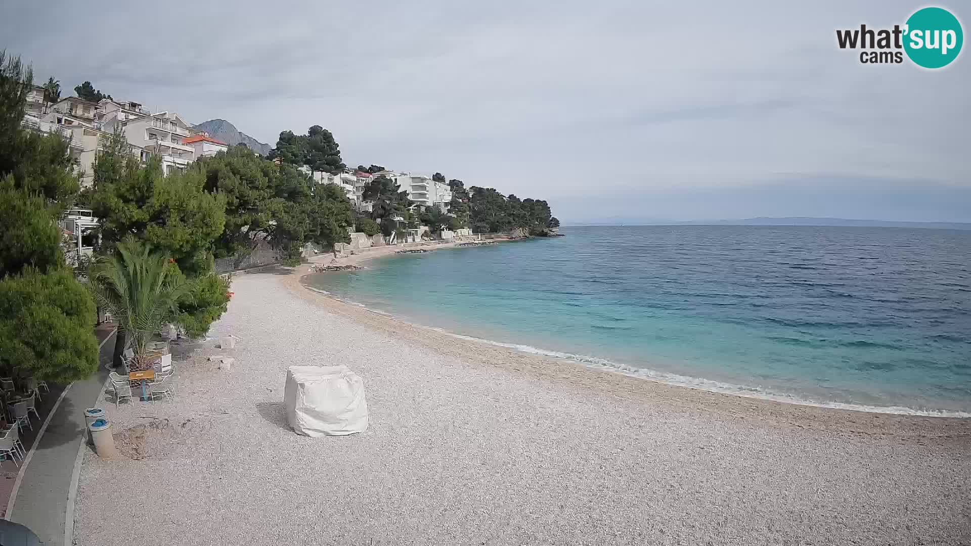 Webcam Playa Lučica Brela – Vista en directo de la costa adriática