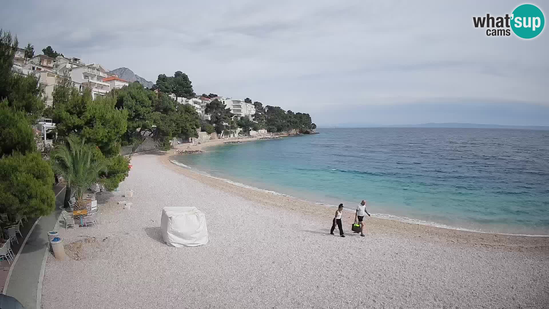 Web kamera Plaža Lučica Brela – Pogled uživo na jadransku obalu