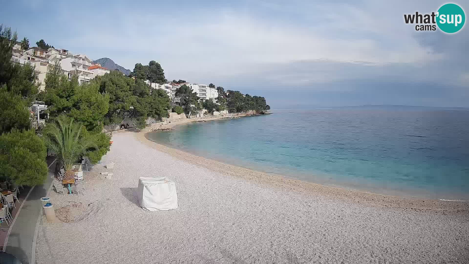 Webcam Lučica Strand Beach Brela – Liveblick von der Adriaküste