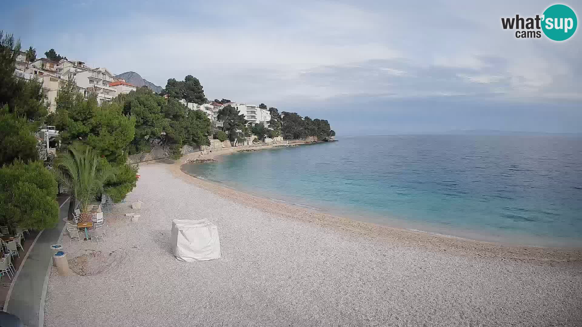 Webcam Spiaggia Lučica Brela – Vista live sulla costa adriatica