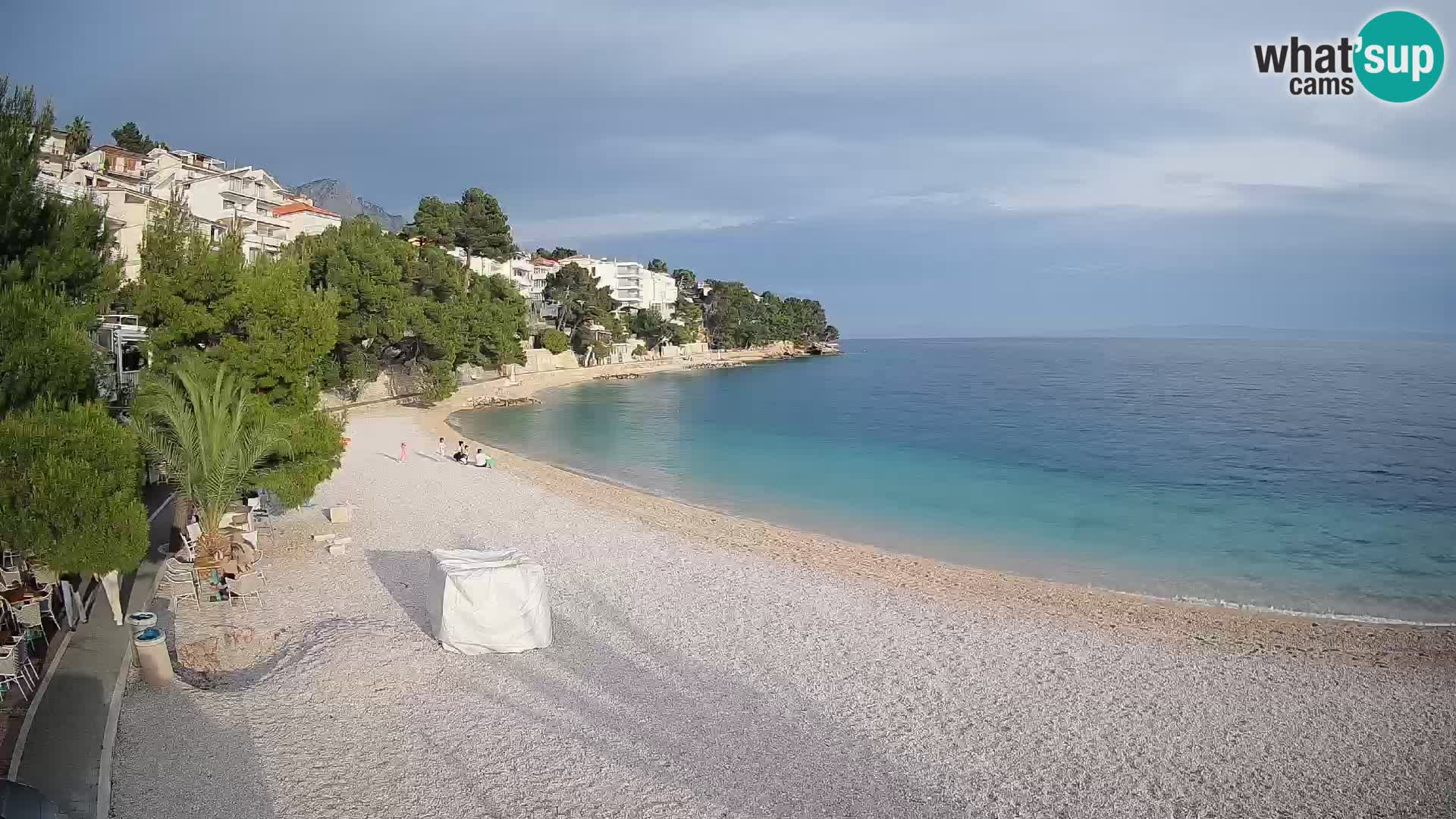 Webcam Plage Lučica Brela – Vue en direct sur la côte adriatique