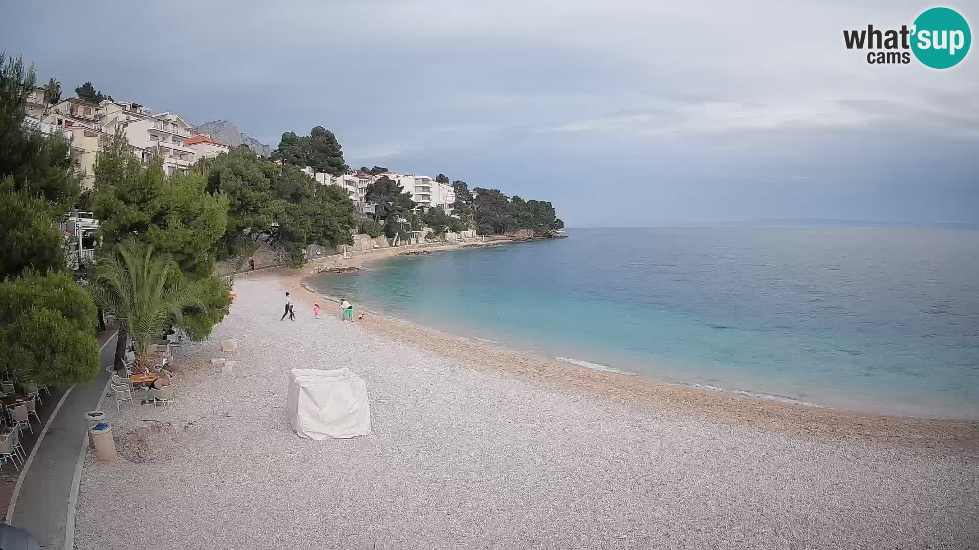 Webcam Lučica Strand Beach Brela – Liveblick von der Adriaküste