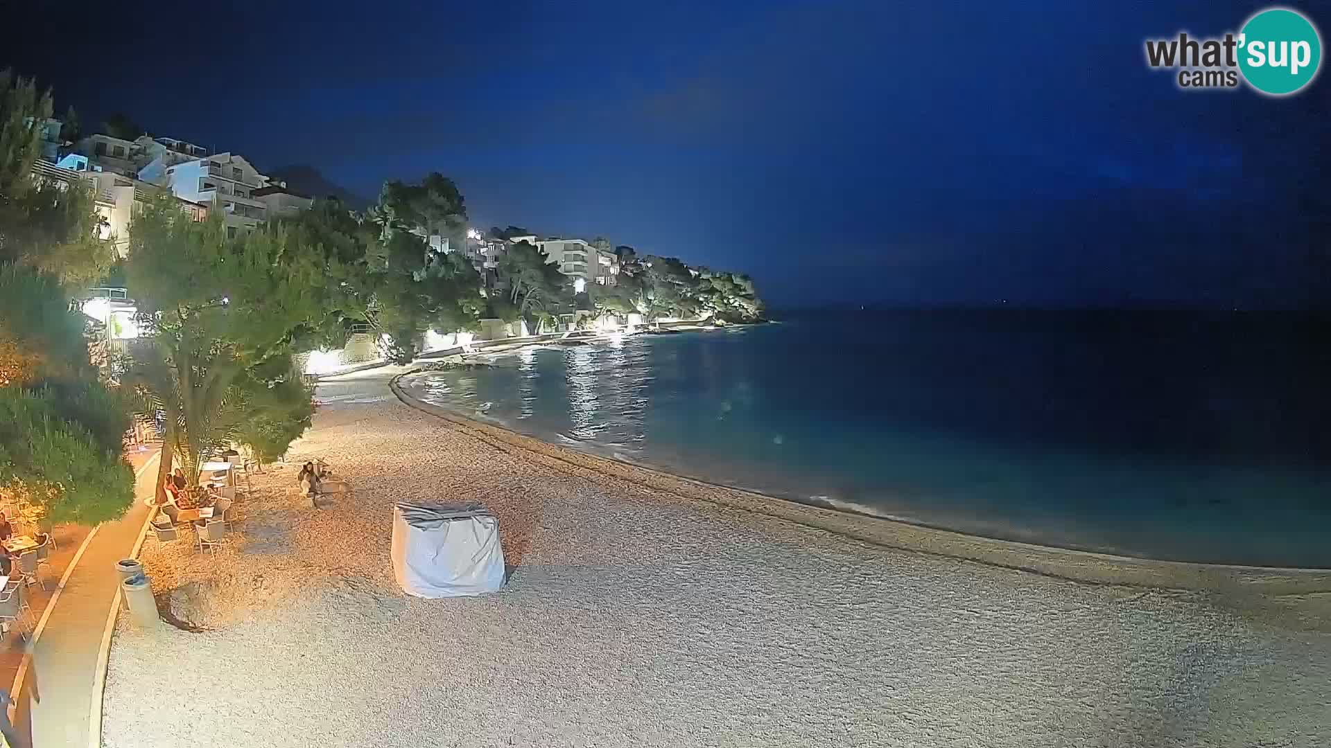 Web kamera Plaža Lučica Brela – Pogled uživo na jadransku obalu
