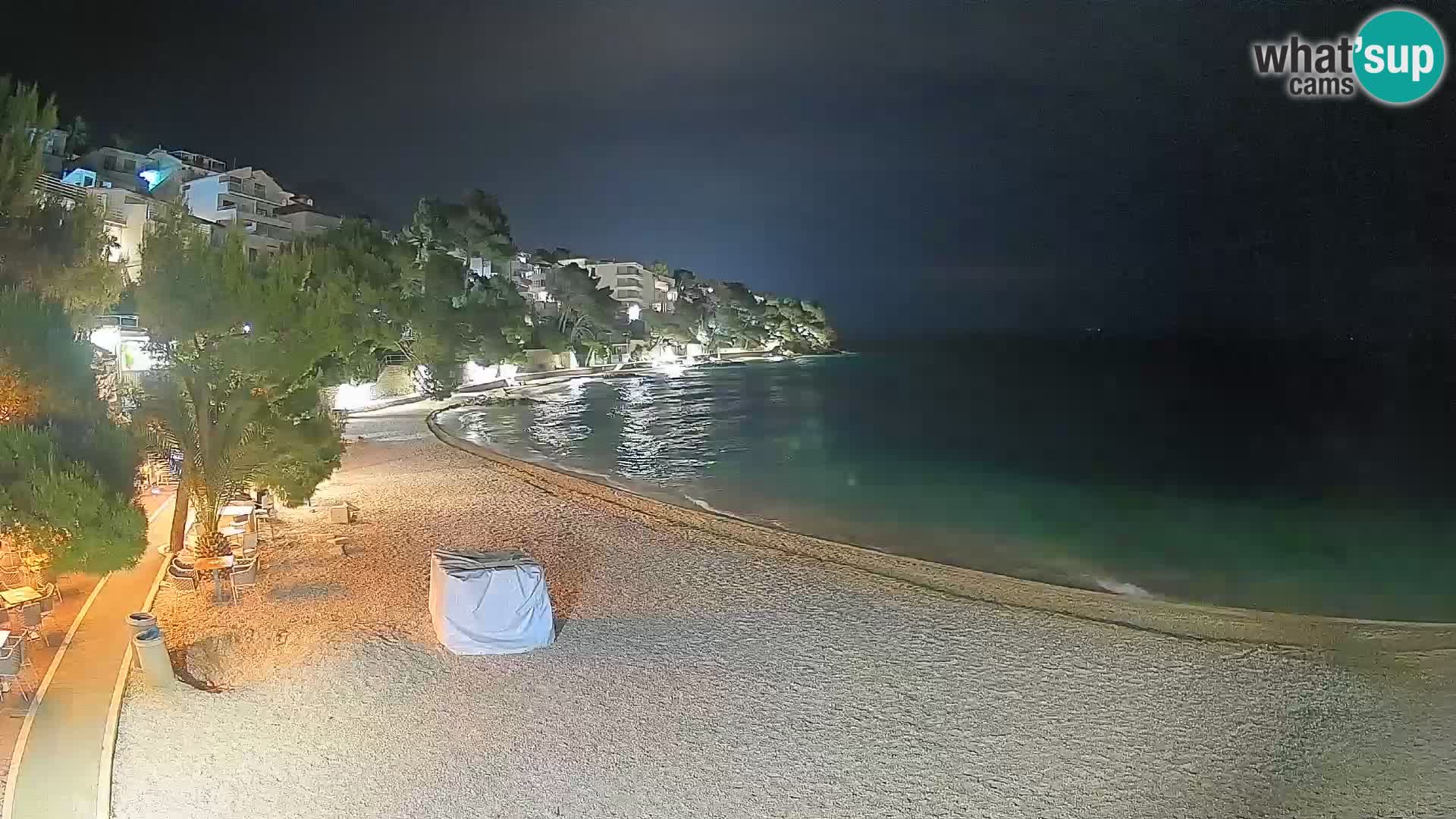 Webcam Lučica Strand Beach Brela – Liveblick von der Adriaküste
