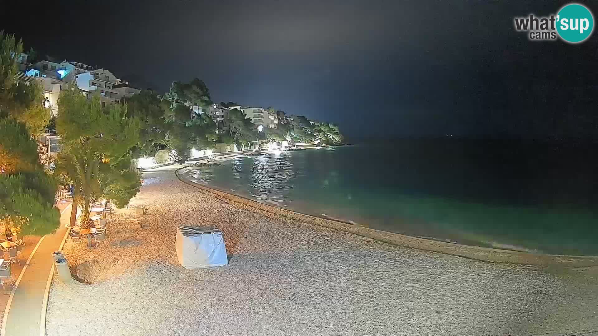 Webcam Plage Lučica Brela – Vue en direct sur la côte adriatique