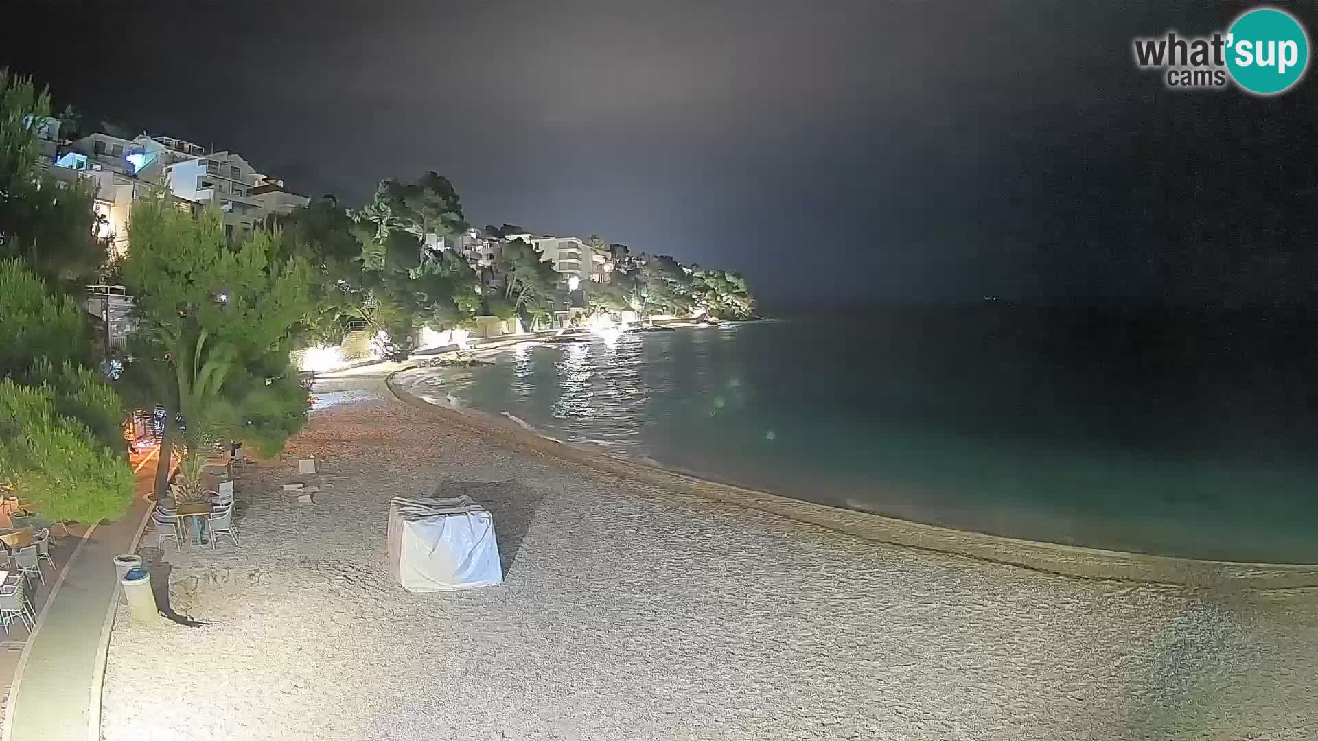 Webcam Lučica Strand Beach Brela – Liveblick von der Adriaküste