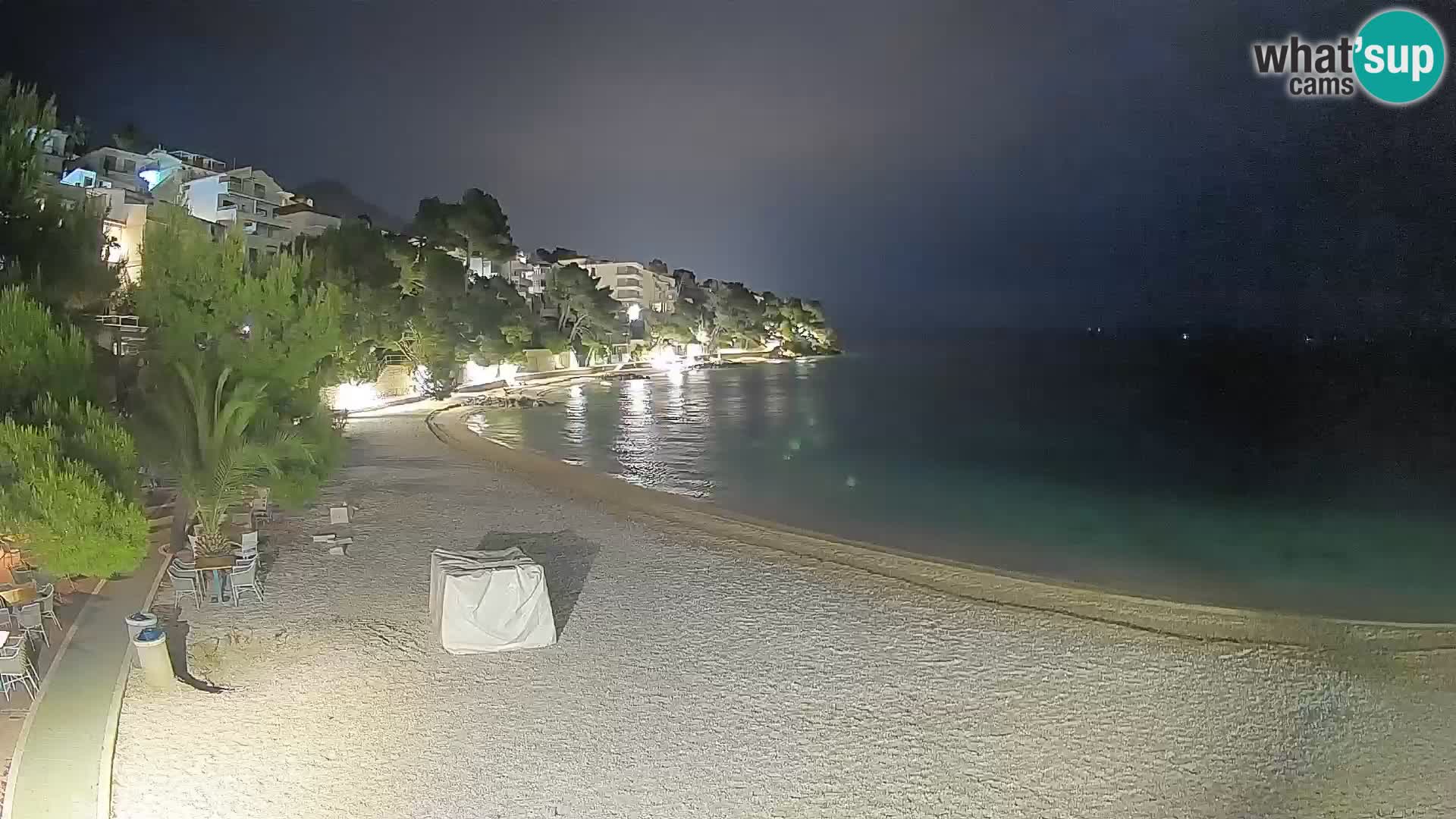 Spletna kamera Plaža Lučica Brela – Pogled v živo na Jadransko obalo
