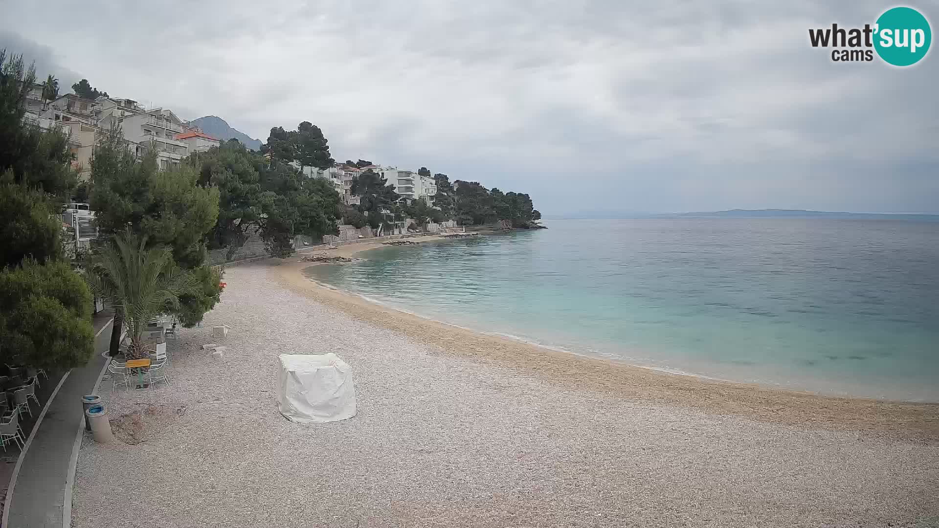 Webcam Spiaggia Lučica Brela – Vista live sulla costa adriatica