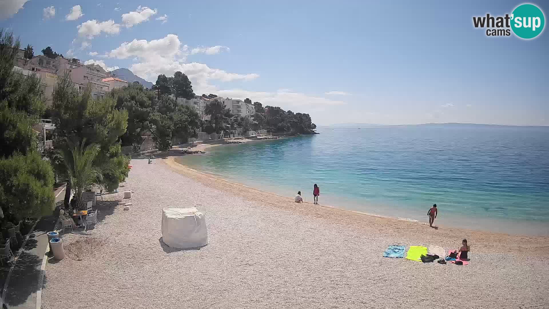 Web kamera Plaža Lučica Brela – Pogled uživo na jadransku obalu