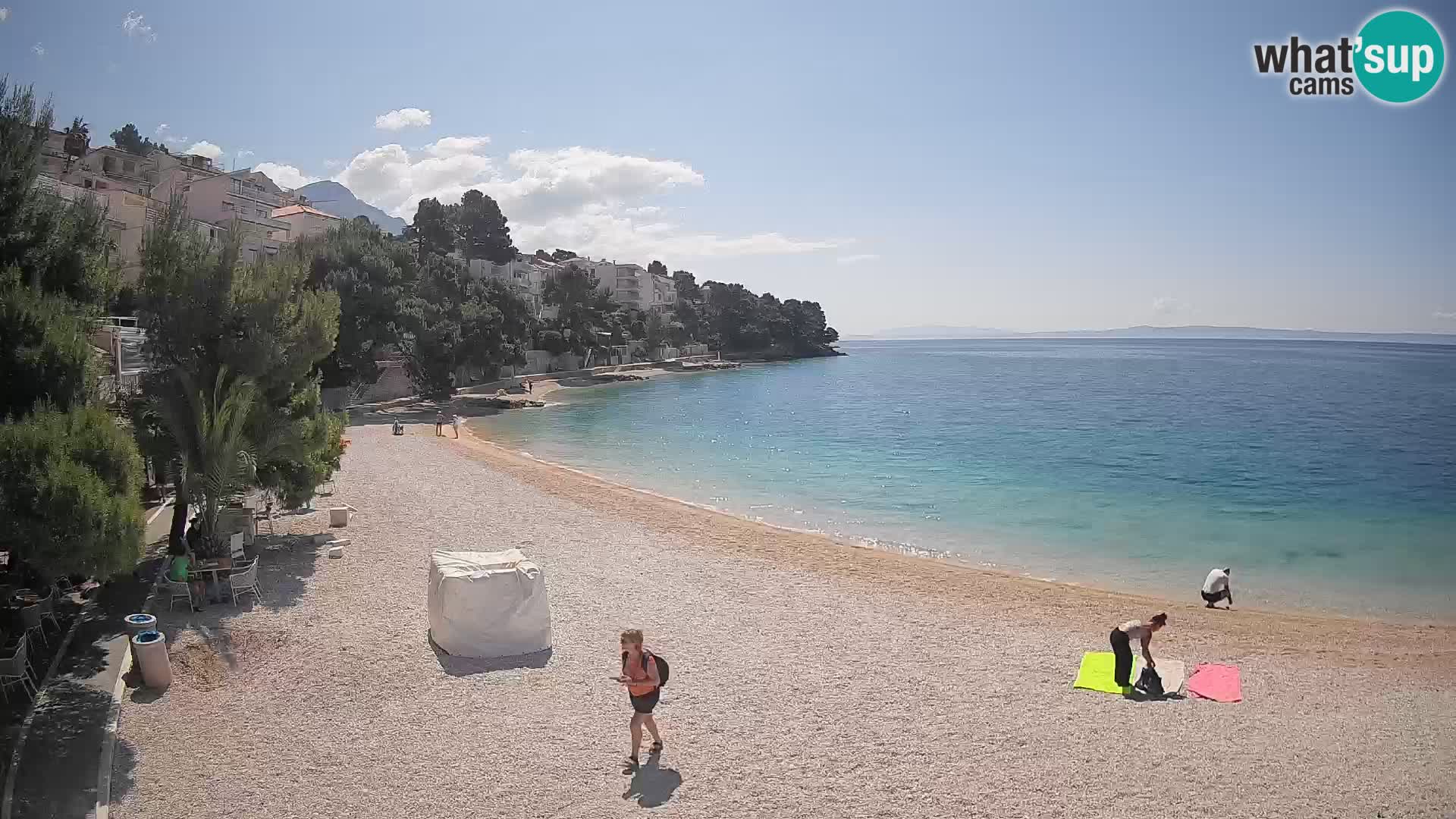 Webcam Spiaggia Lučica Brela – Vista live sulla costa adriatica