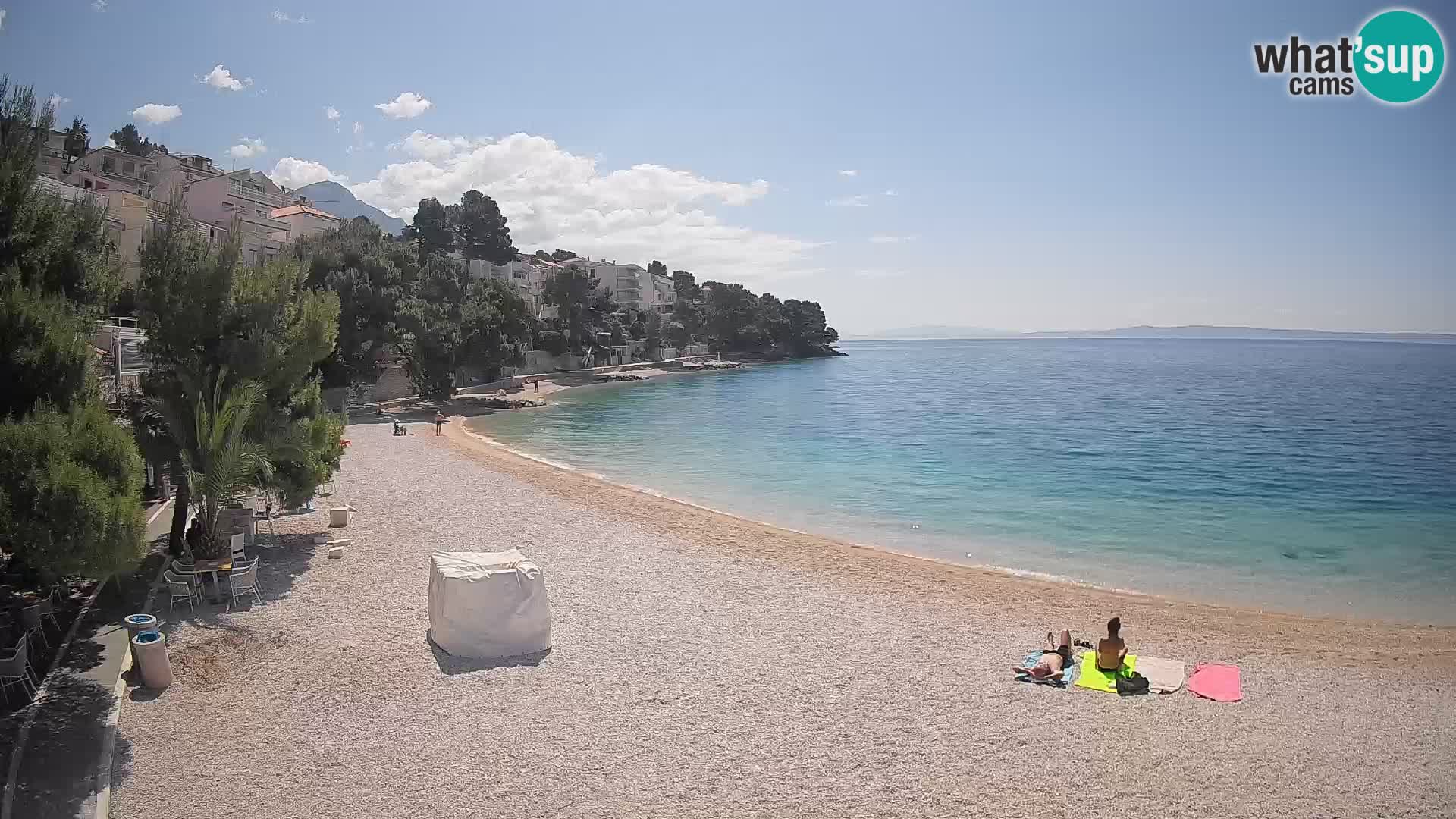 Webcam Lučica Strand Beach Brela – Liveblick von der Adriaküste