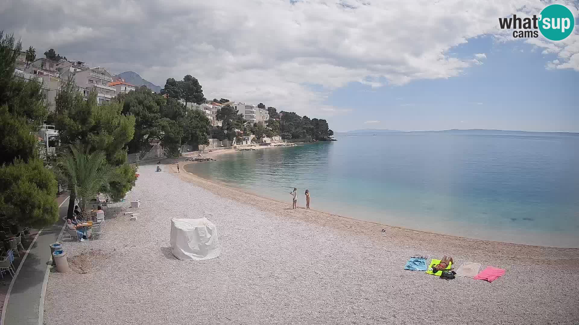 Webcam Lučica Strand Beach Brela – Liveblick von der Adriaküste