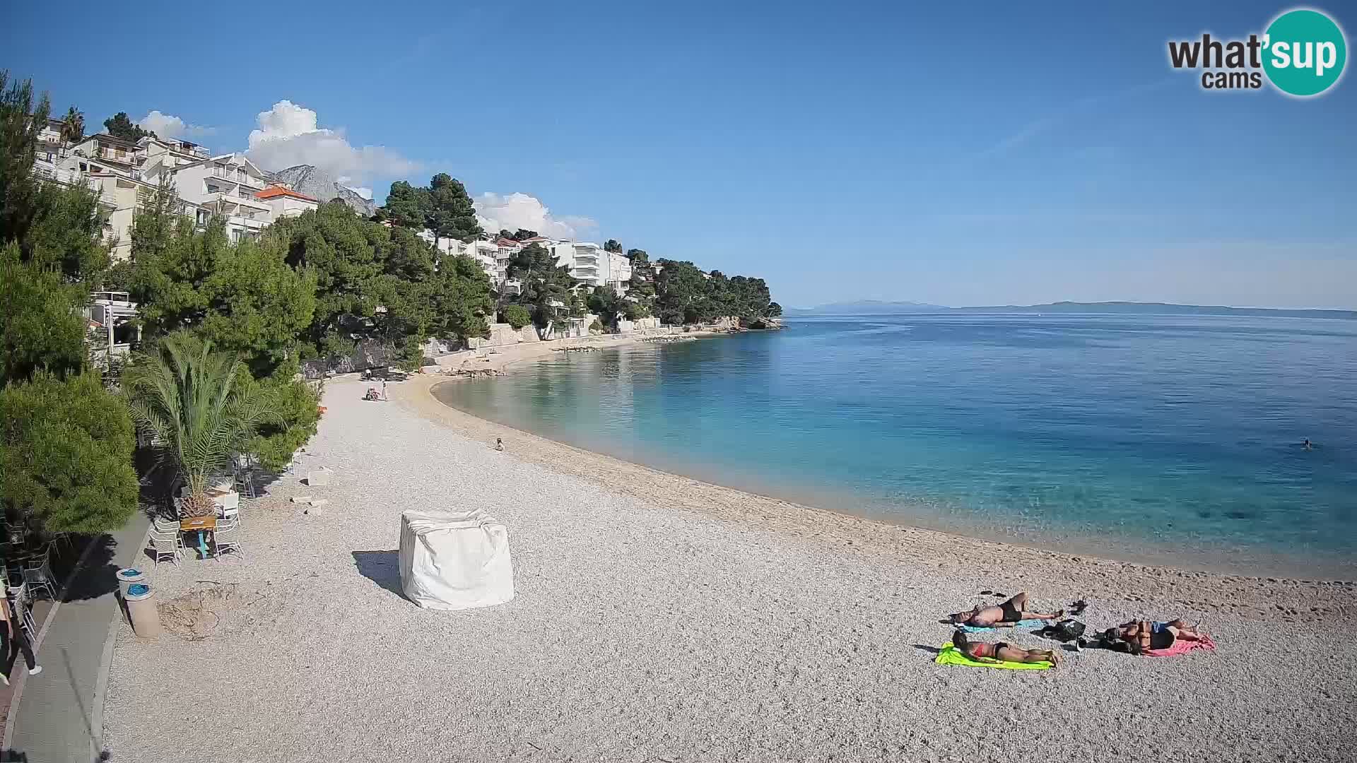 Webcam Lučica Strand Beach Brela – Liveblick von der Adriaküste