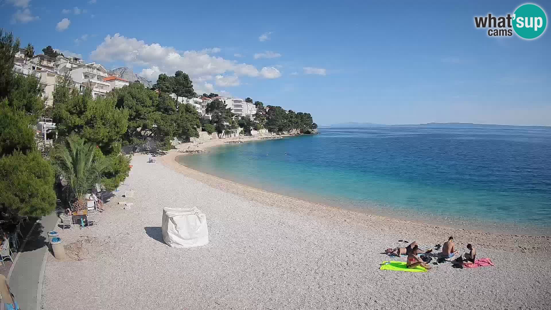 Webcam Lučica Strand Beach Brela – Liveblick von der Adriaküste