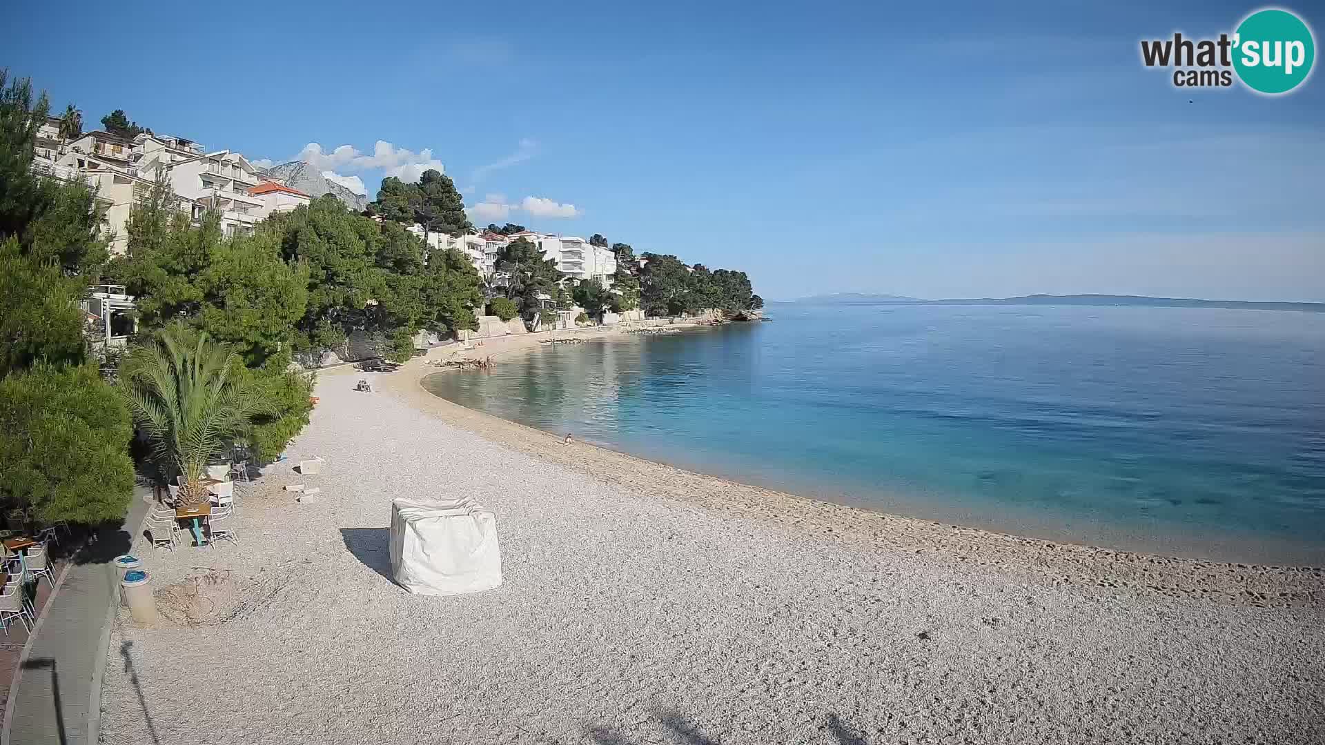 Webcam Lučica Strand Beach Brela – Liveblick von der Adriaküste