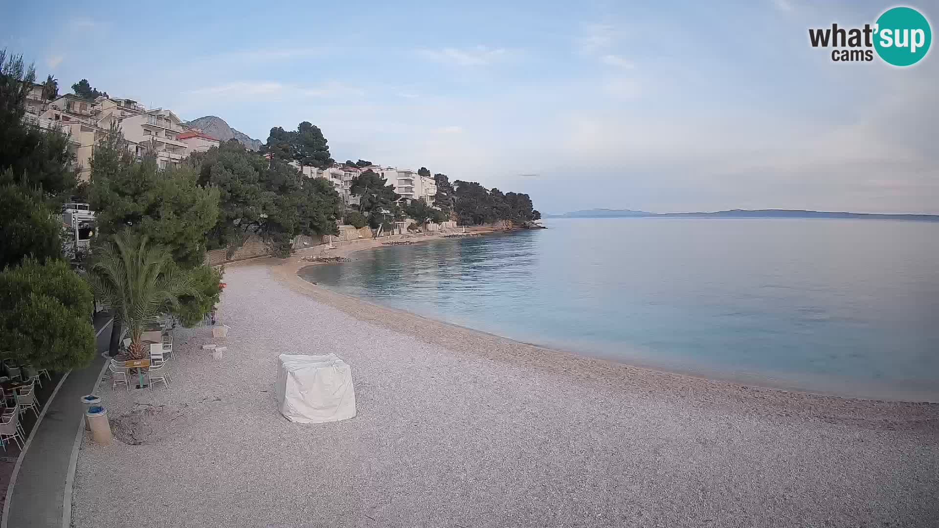 Webcam Lučica Strand Beach Brela – Liveblick von der Adriaküste