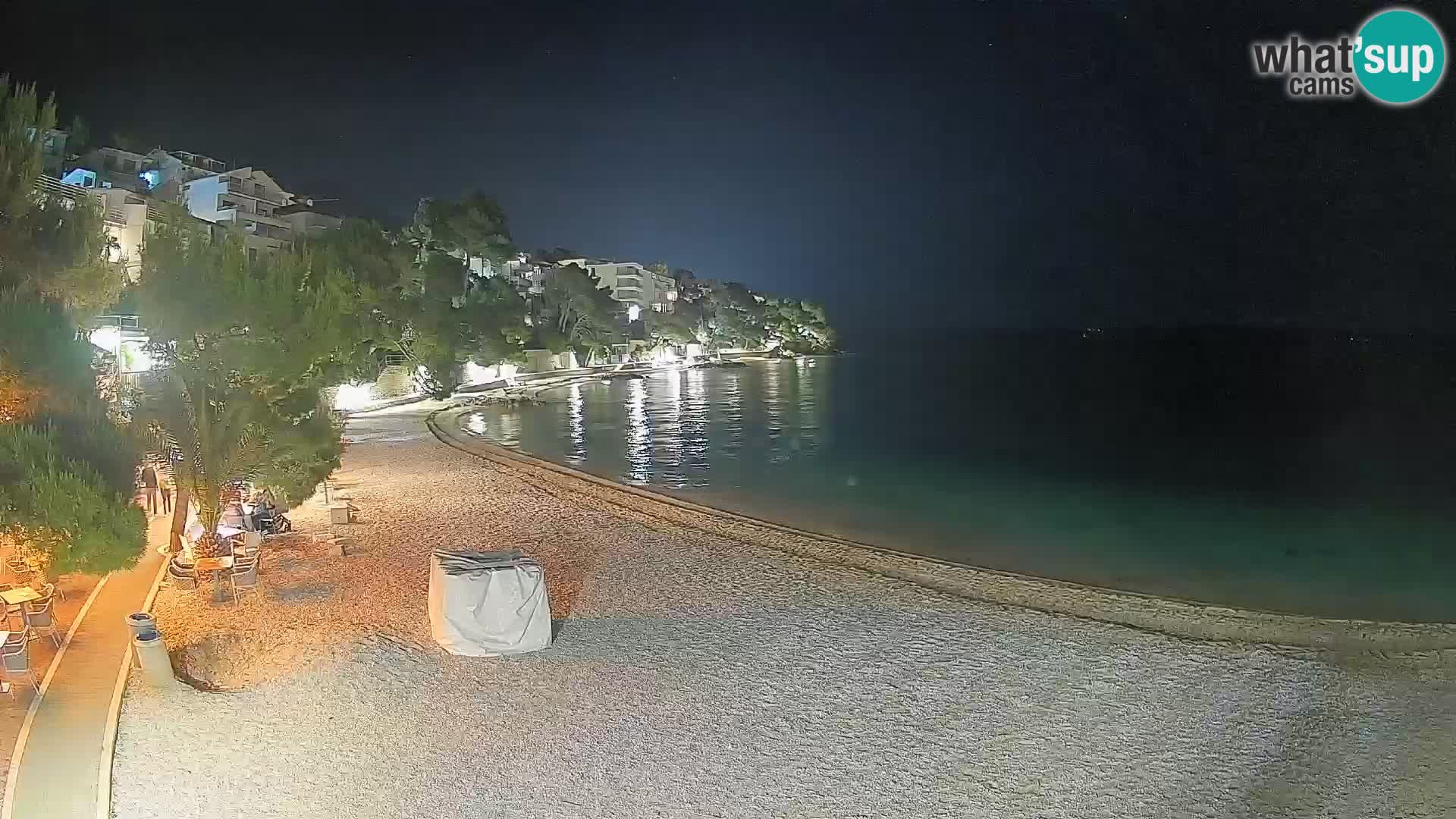Web kamera Plaža Lučica Brela – Pogled uživo na jadransku obalu