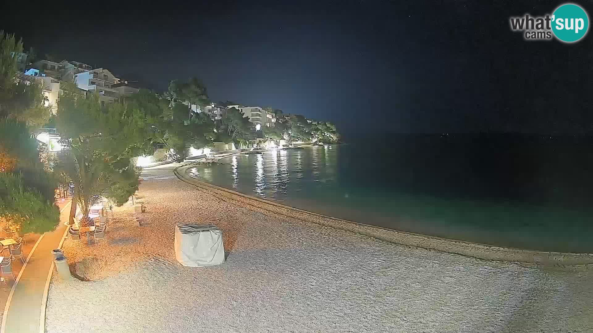 Spletna kamera Plaža Lučica Brela – Pogled v živo na Jadransko obalo