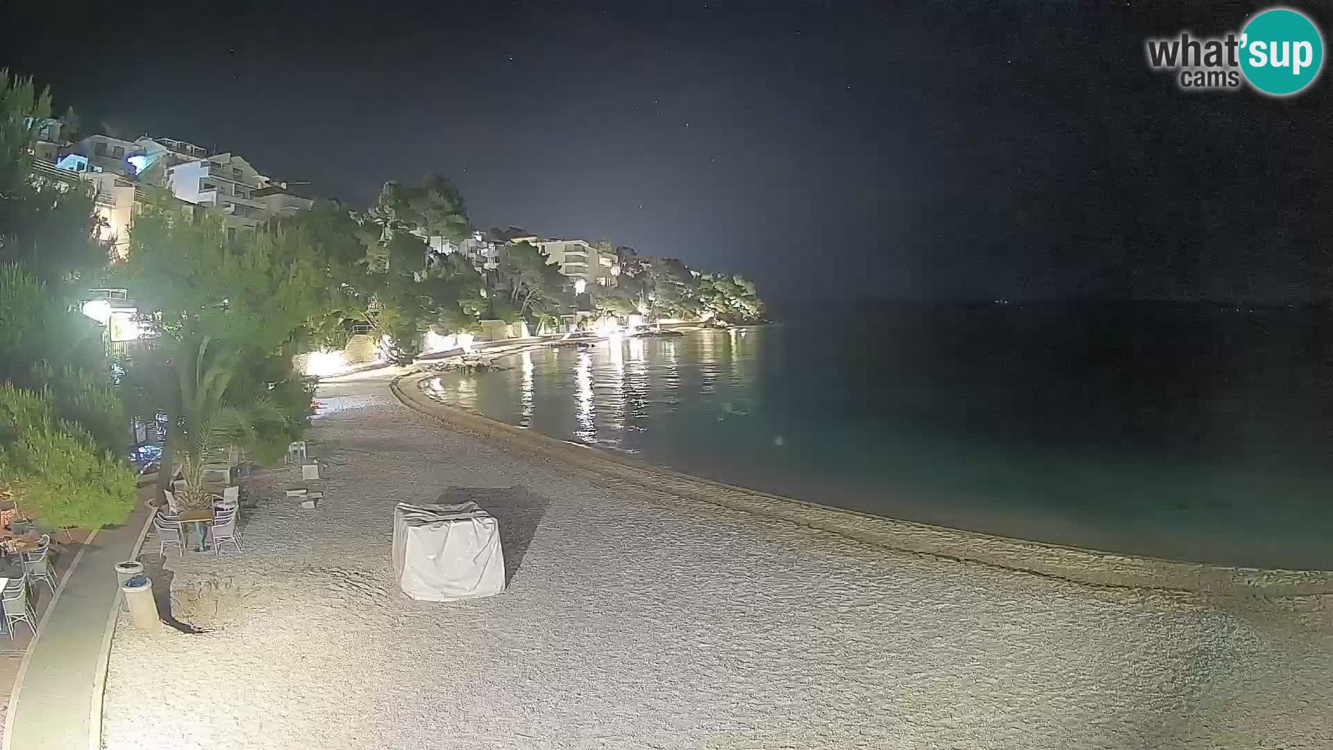 Webcam Lučica Strand Beach Brela – Liveblick von der Adriaküste