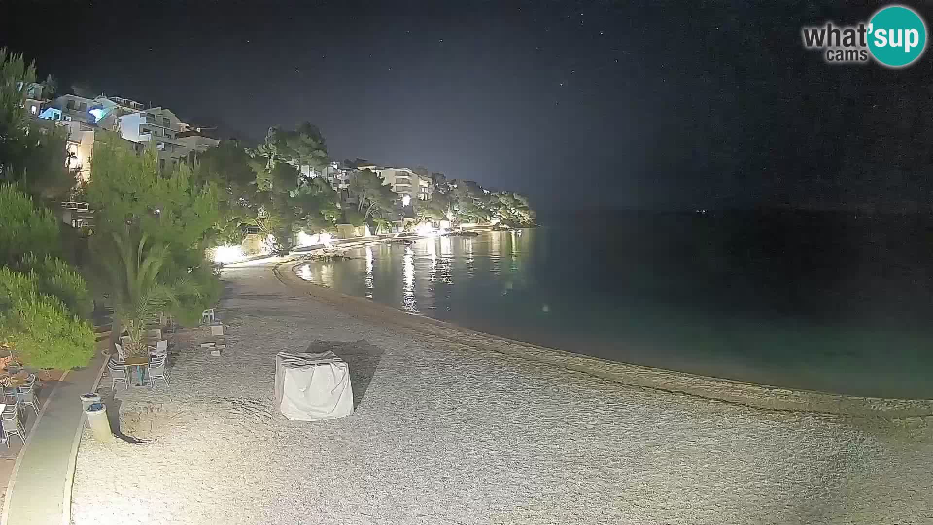 Webcam Lučica Strand Beach Brela – Liveblick von der Adriaküste