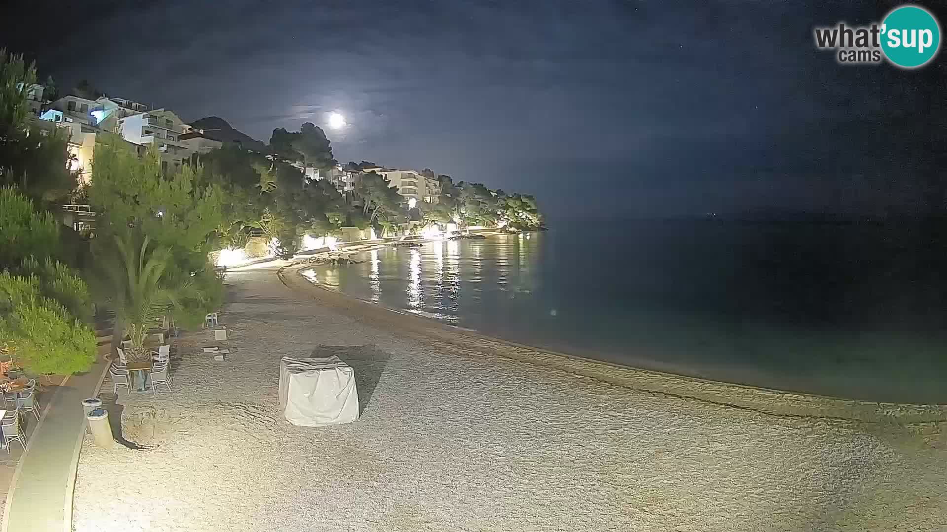 Spletna kamera Plaža Lučica Brela – Pogled v živo na Jadransko obalo