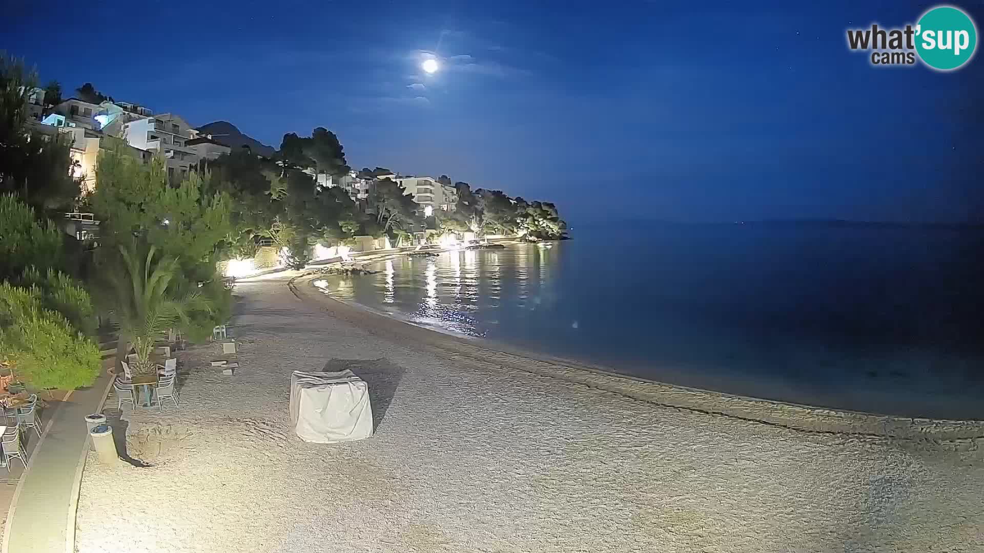Spletna kamera Plaža Lučica Brela – Pogled v živo na Jadransko obalo