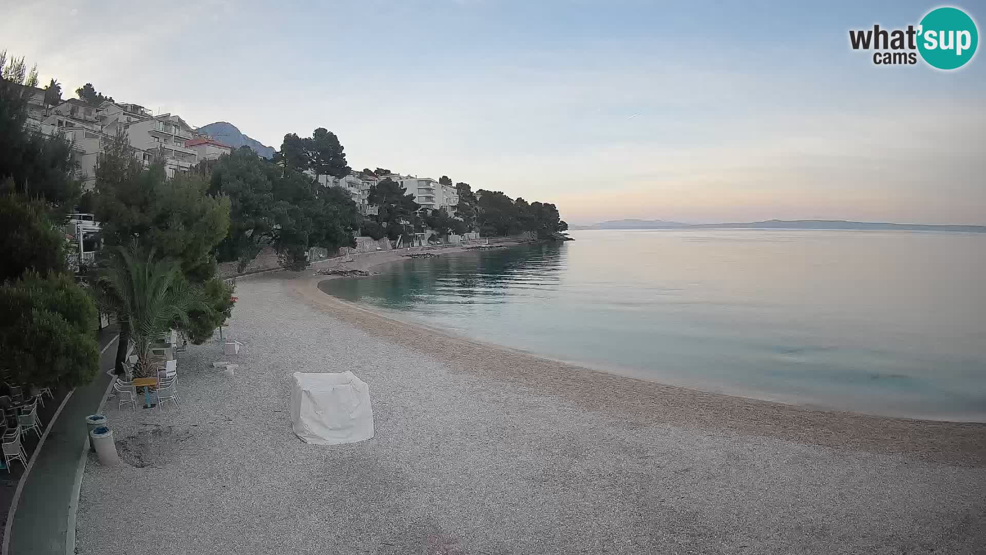 Webcam Plage Lučica Brela – Vue en direct sur la côte adriatique