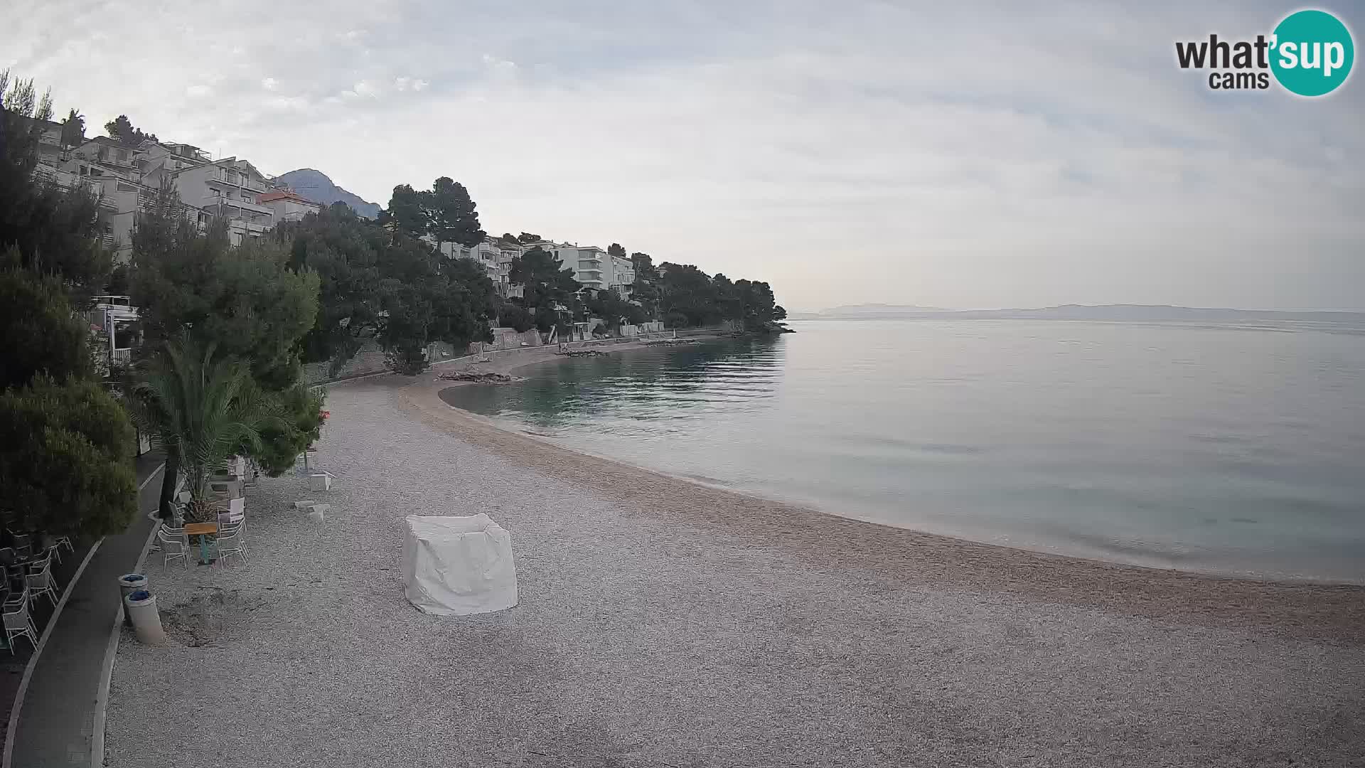 Web kamera Plaža Lučica Brela – Pogled uživo na jadransku obalu