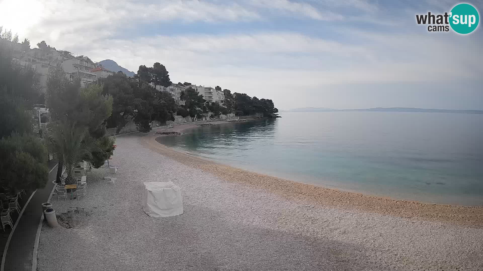 Webcam Plage Lučica Brela – Vue en direct sur la côte adriatique