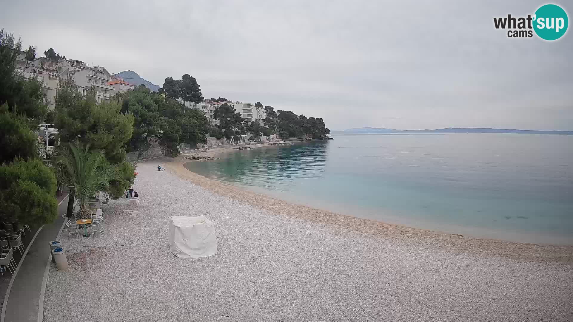 Webcam Playa Lučica Brela – Vista en directo de la costa adriática