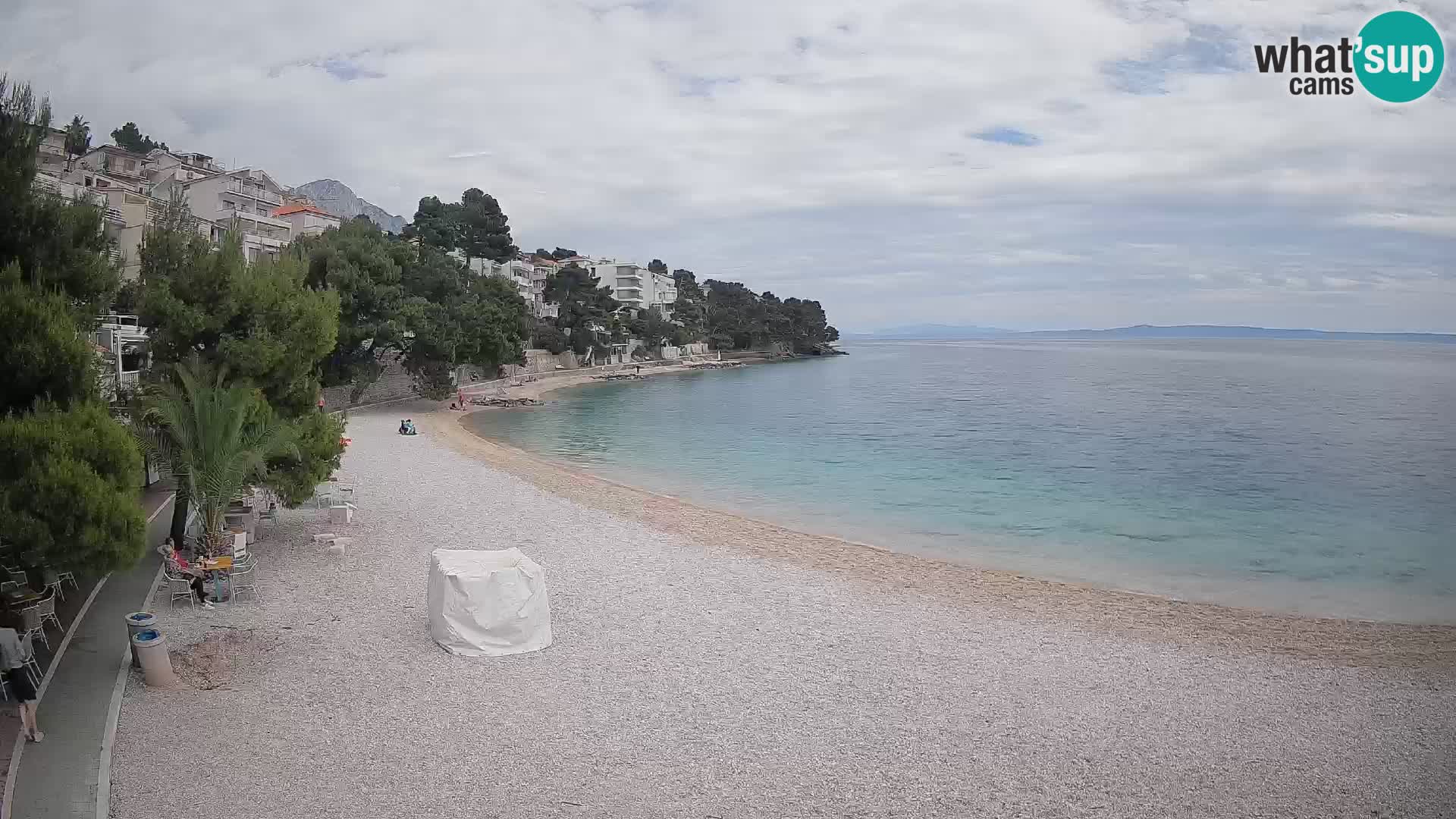 Webcam Lučica Strand Beach Brela – Liveblick von der Adriaküste