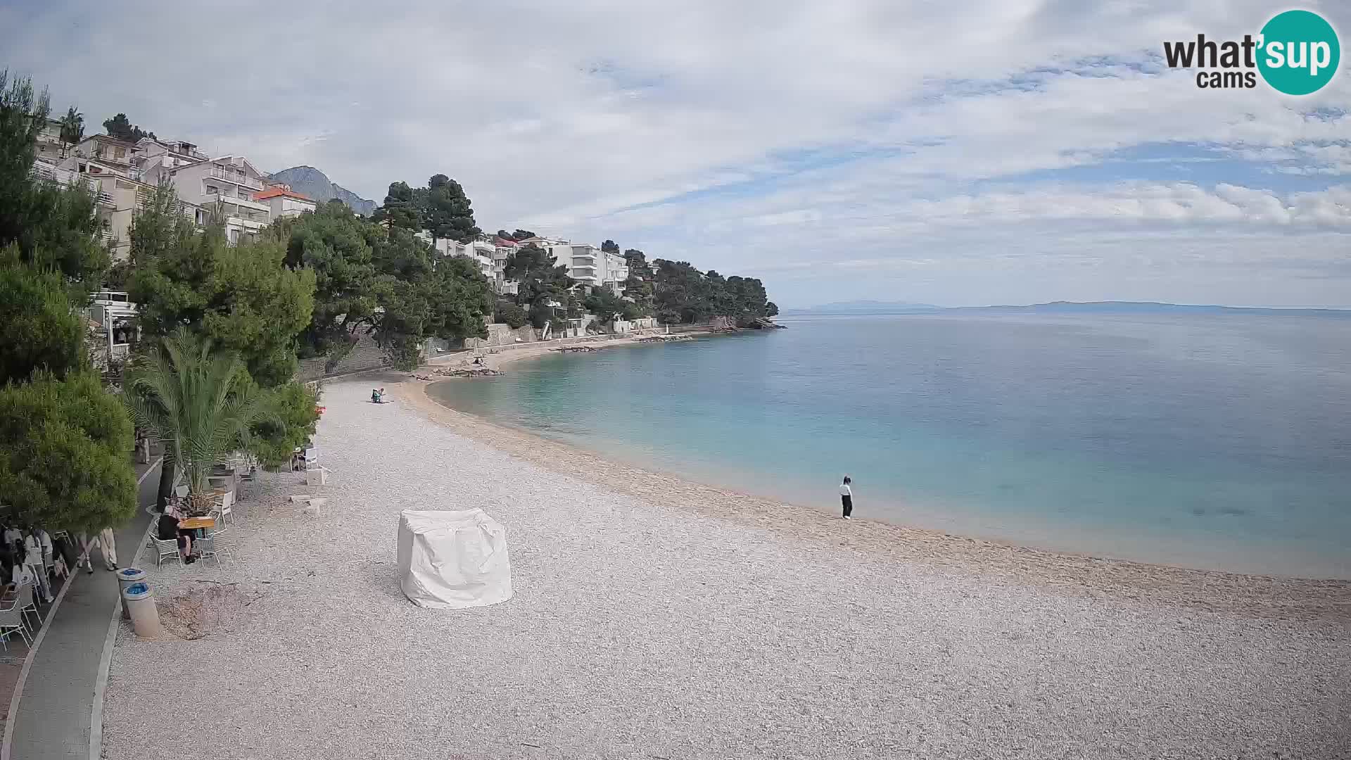Web kamera Plaža Lučica Brela – Pogled uživo na jadransku obalu