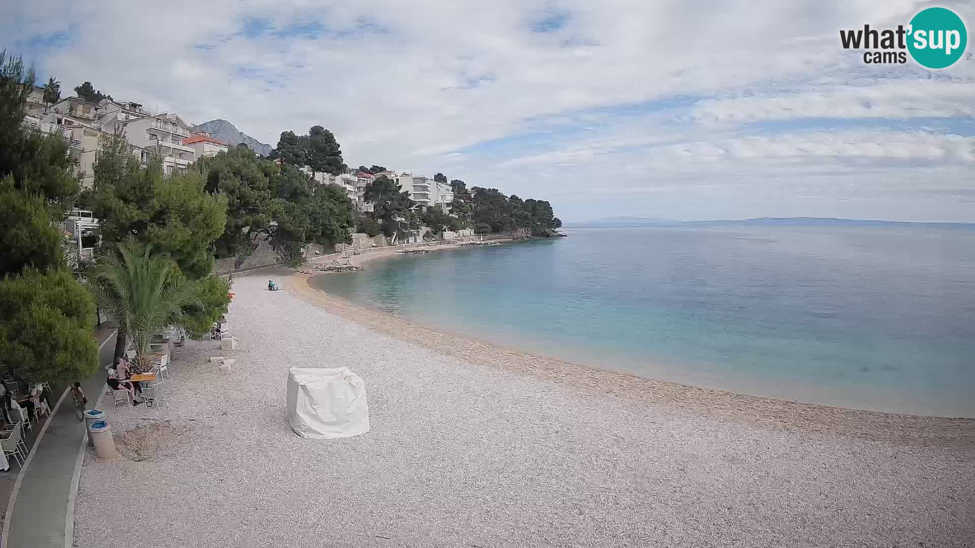 Webcam Lučica Strand Beach Brela – Liveblick von der Adriaküste