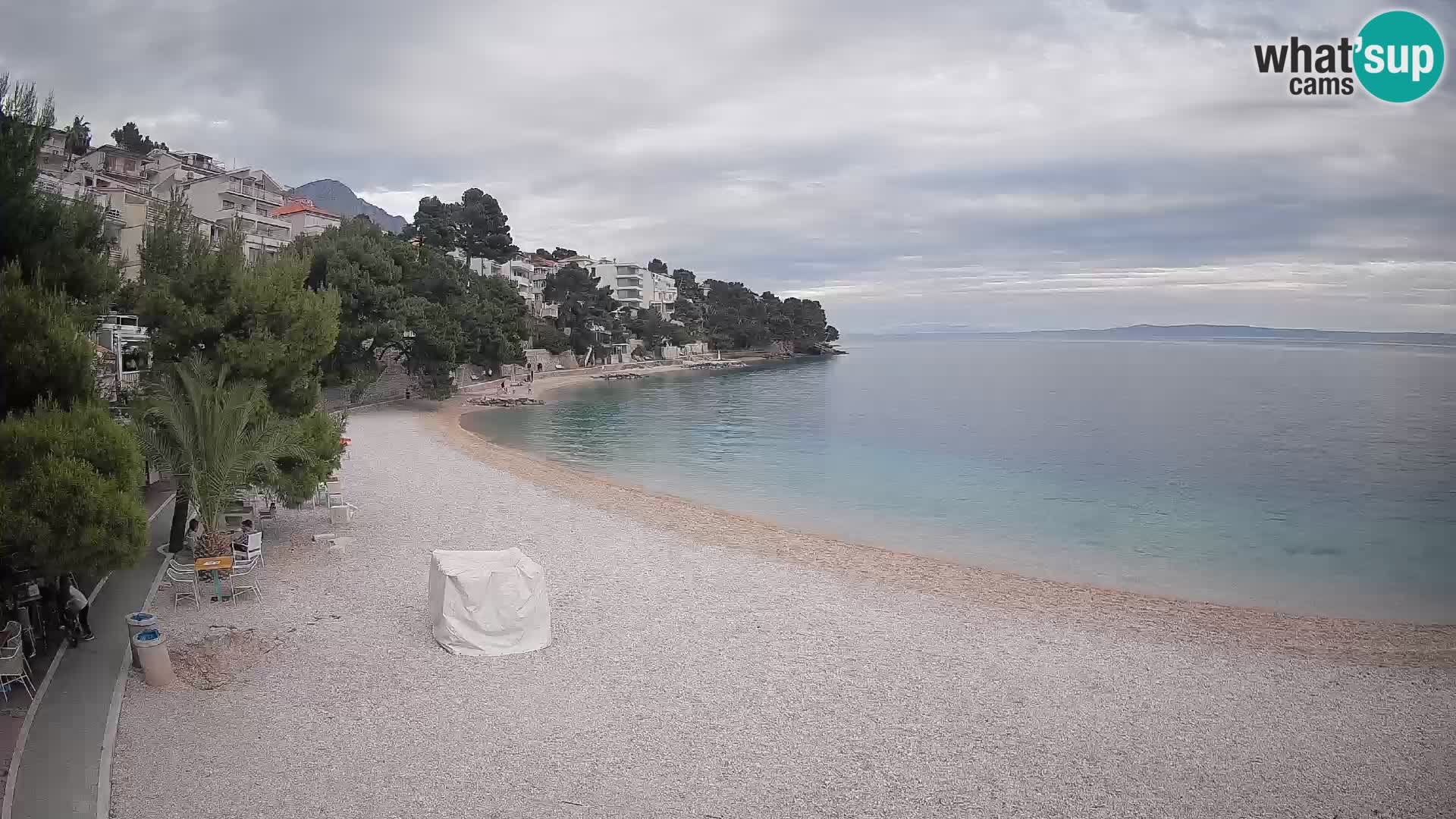 Webcam Lučica Strand Beach Brela – Liveblick von der Adriaküste