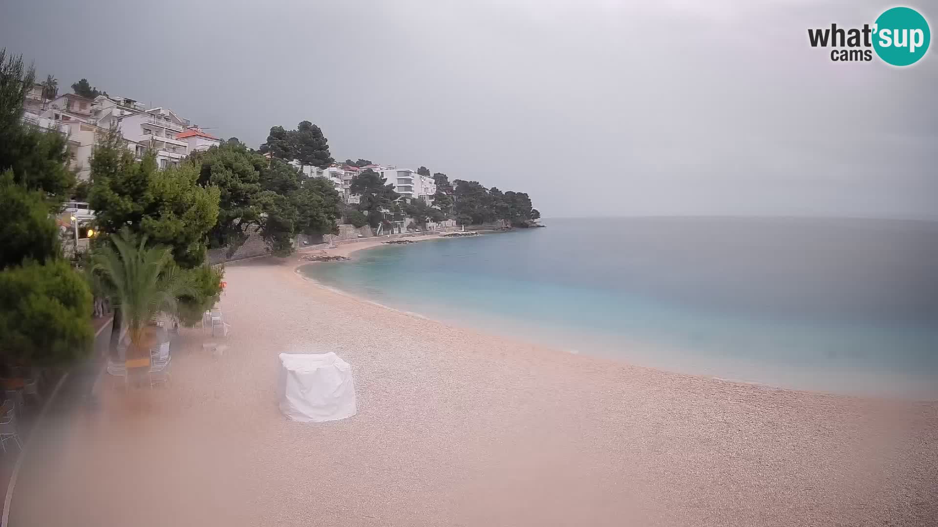 Webcam Lučica Strand Beach Brela – Liveblick von der Adriaküste