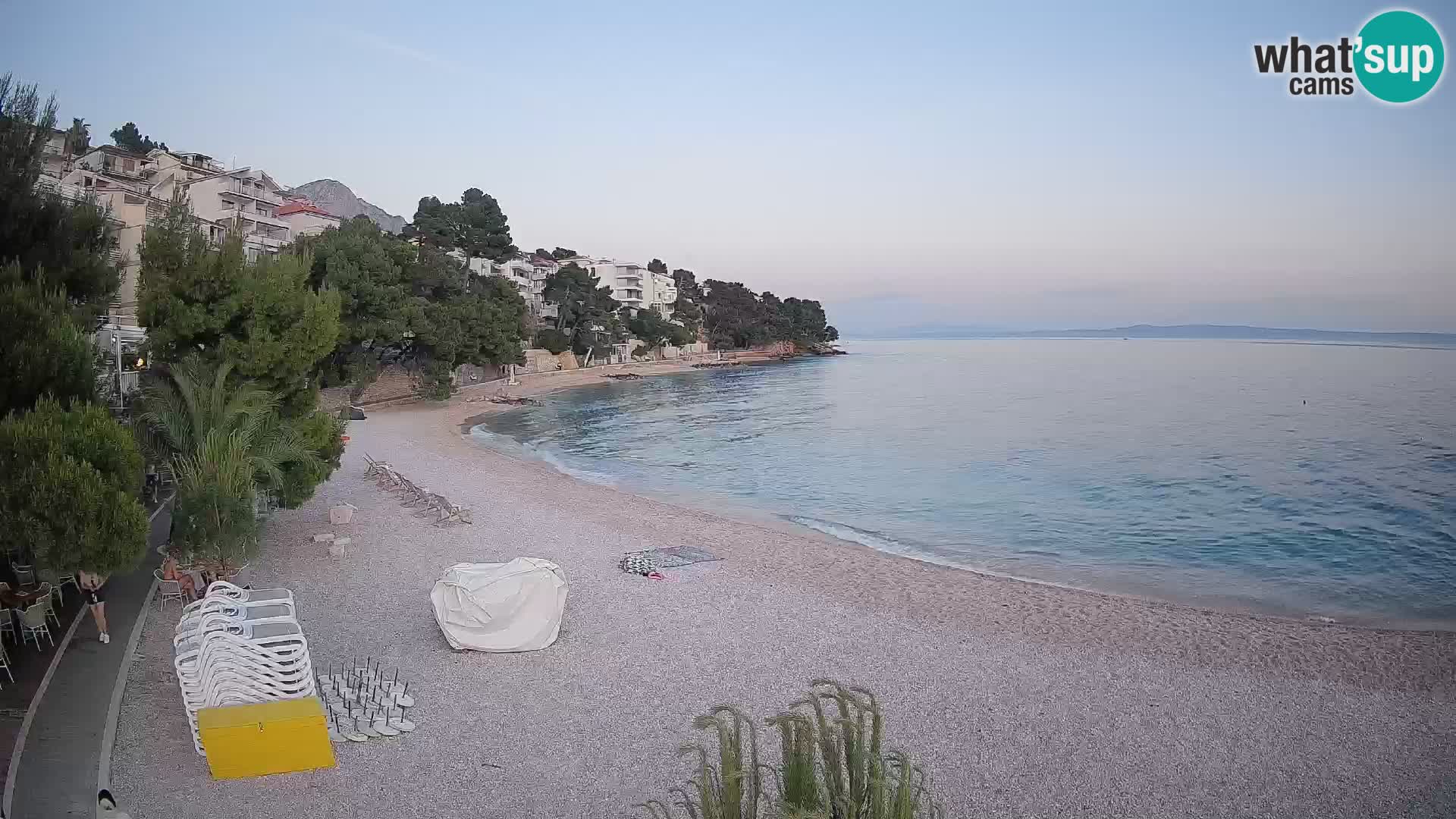 Webcam Lučica Strand Beach Brela – Liveblick von der Adriaküste