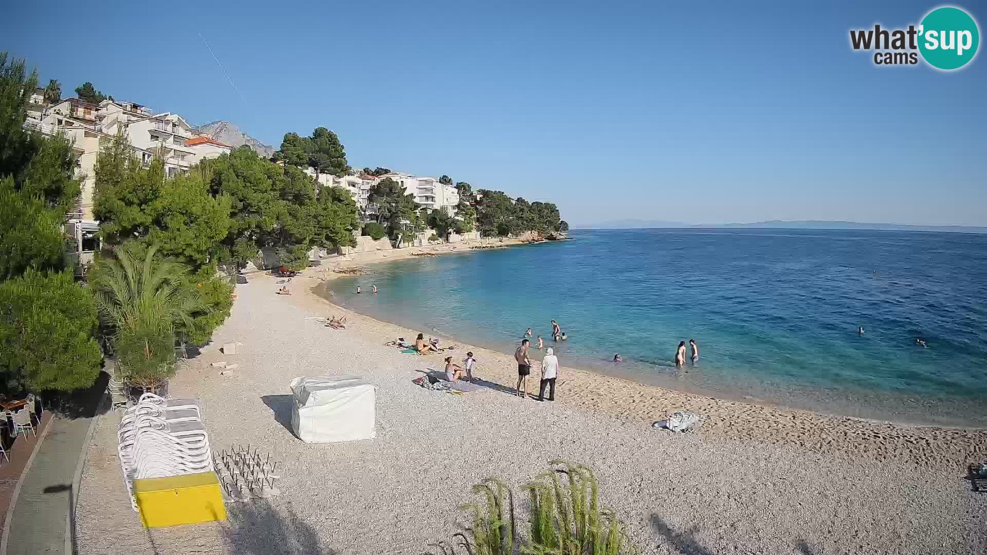 Webcam Lučica Strand Beach Brela – Liveblick von der Adriaküste