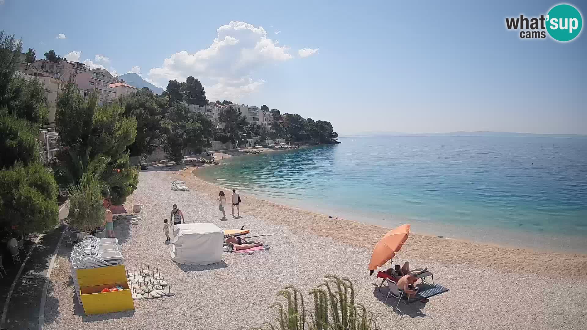 Webcam Plage Lučica Brela – Vue en direct sur la côte adriatique