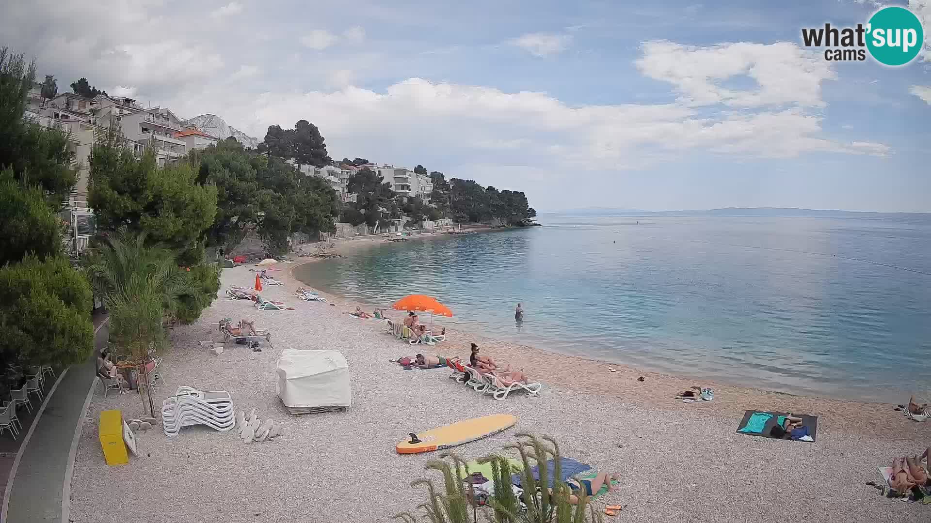 Webcam Plage Lučica Brela – Vue en direct sur la côte adriatique